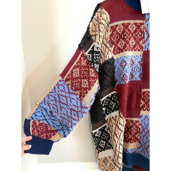 Free People New Patchwork Argyle Sweater Dress NWT - Picture 5 of 11